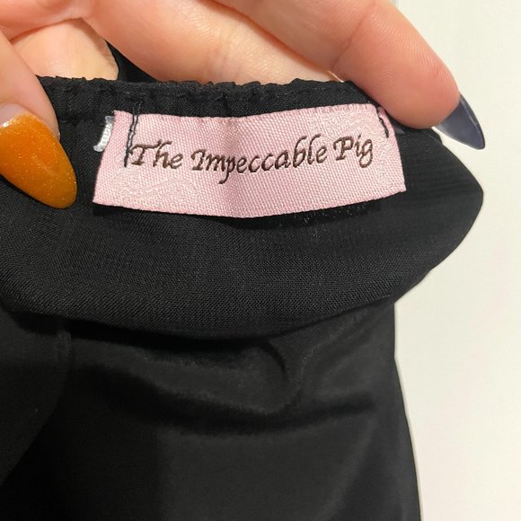 The Impeccable Pig Little Black Dress - Backless with Ruffles - Size M - Picture 4 of 5